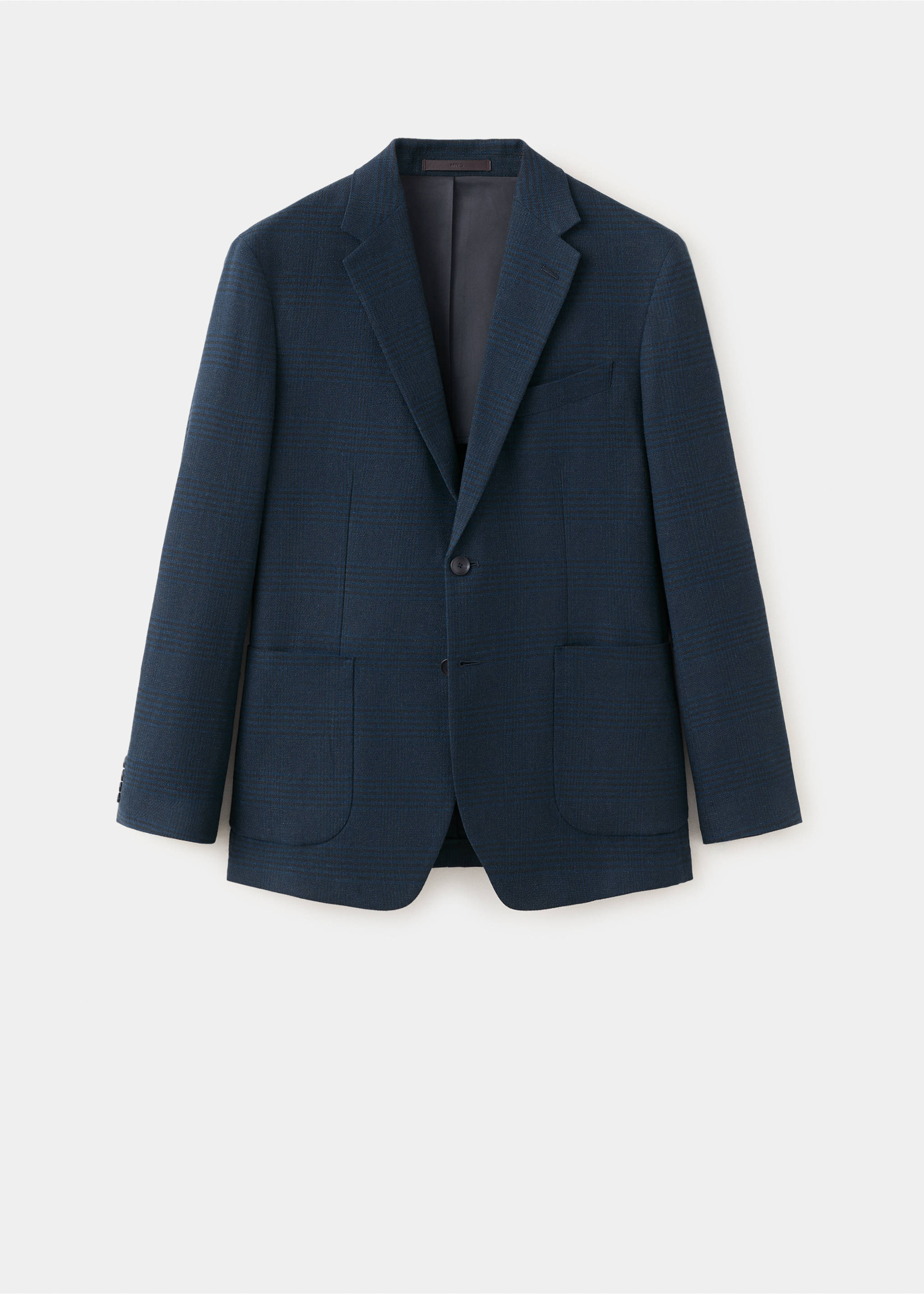 Slim fit blazer van linnen-katoen met strepen - Artikel zonder model, Marineblauw. Ref: 37041415-00.