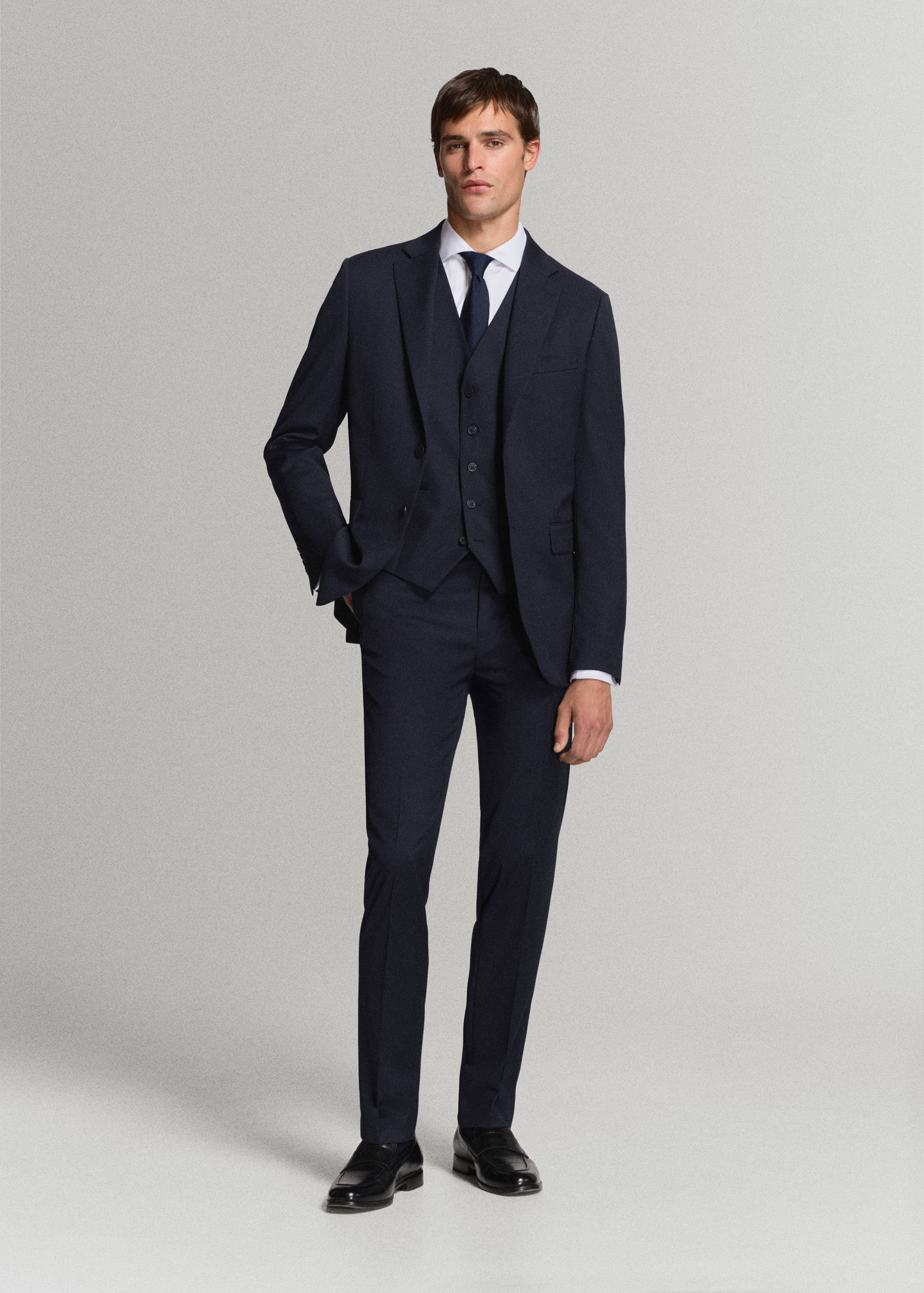 Turin suit gilet 100% wool - General plane