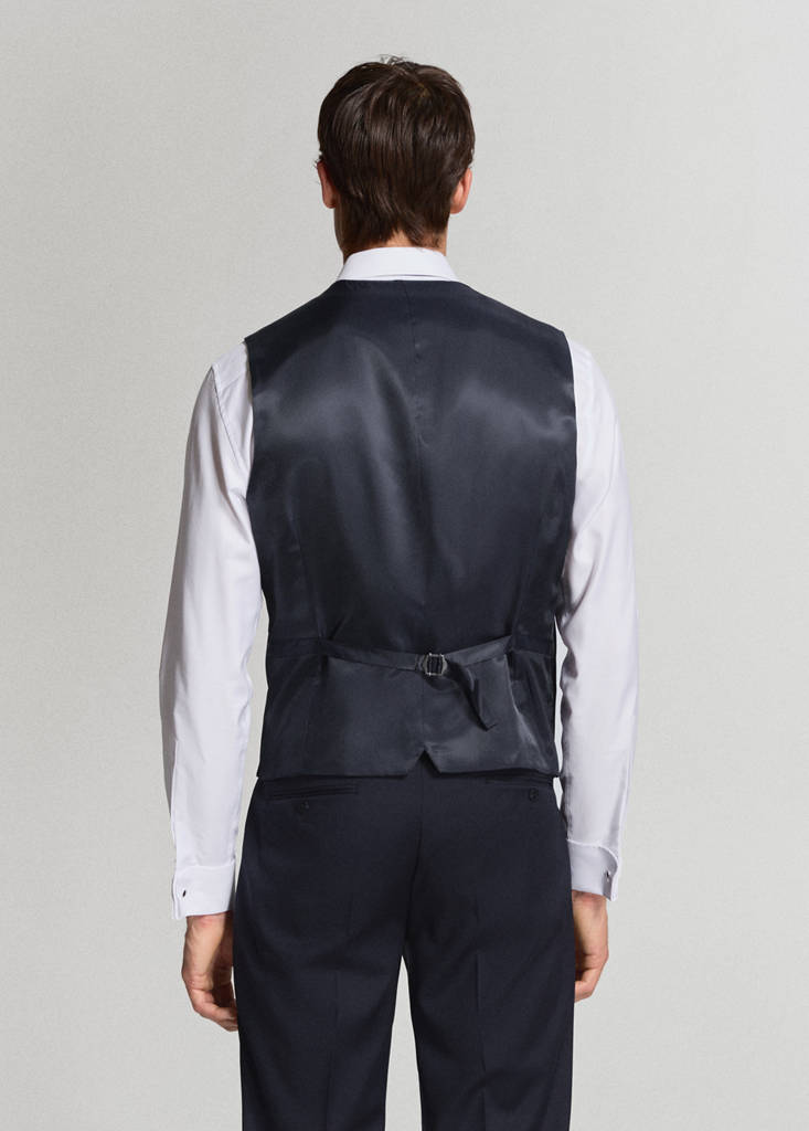 Turin suit gilet 100% wool — Navy