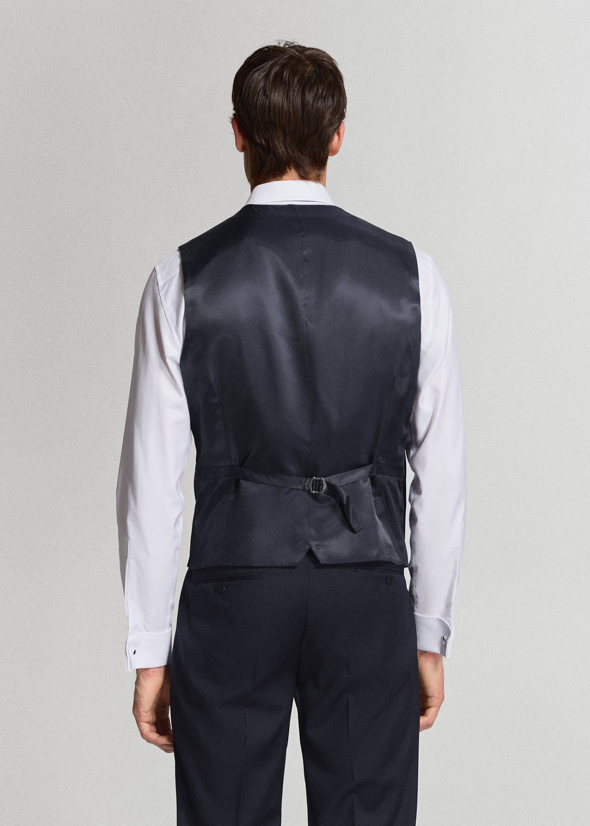 Turin suit waistcoat, 100% wool, slim fit — Navy