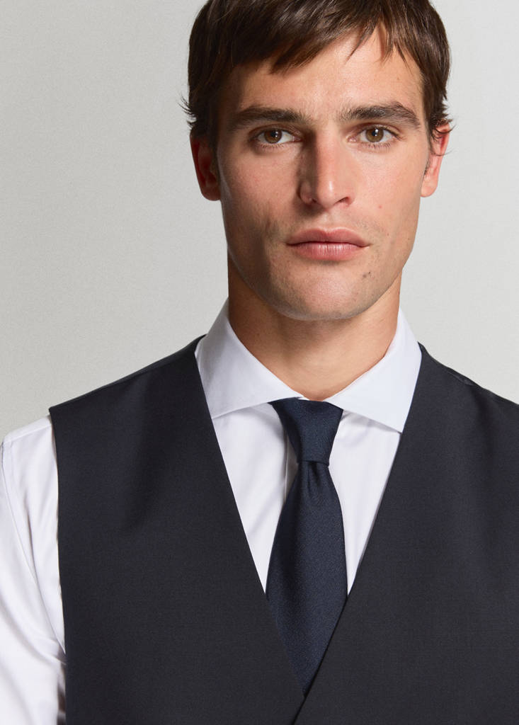 Turin suit gilet 100% wool — Navy