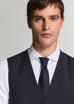 Turin suit waistcoat, 100% wool, slim fit — Navy 4