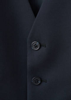 Turin suit waistcoat, 100% wool, slim fit — Navy 7