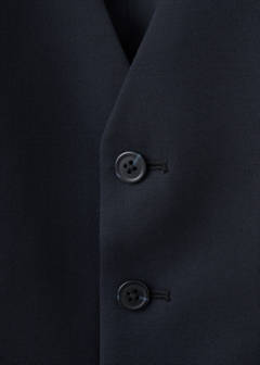 Turin suit waistcoat, 100% wool, slim fit — Navy 8