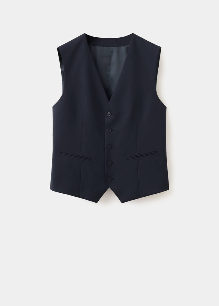 Turin suit gilet 100% wool — Navy
