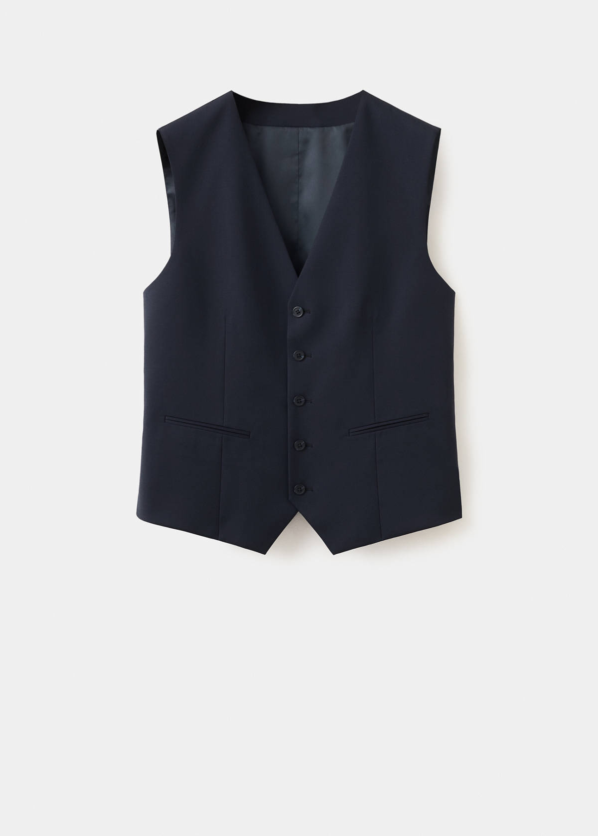 Turin suit waistcoat, 100% wool, slim fit — Navy