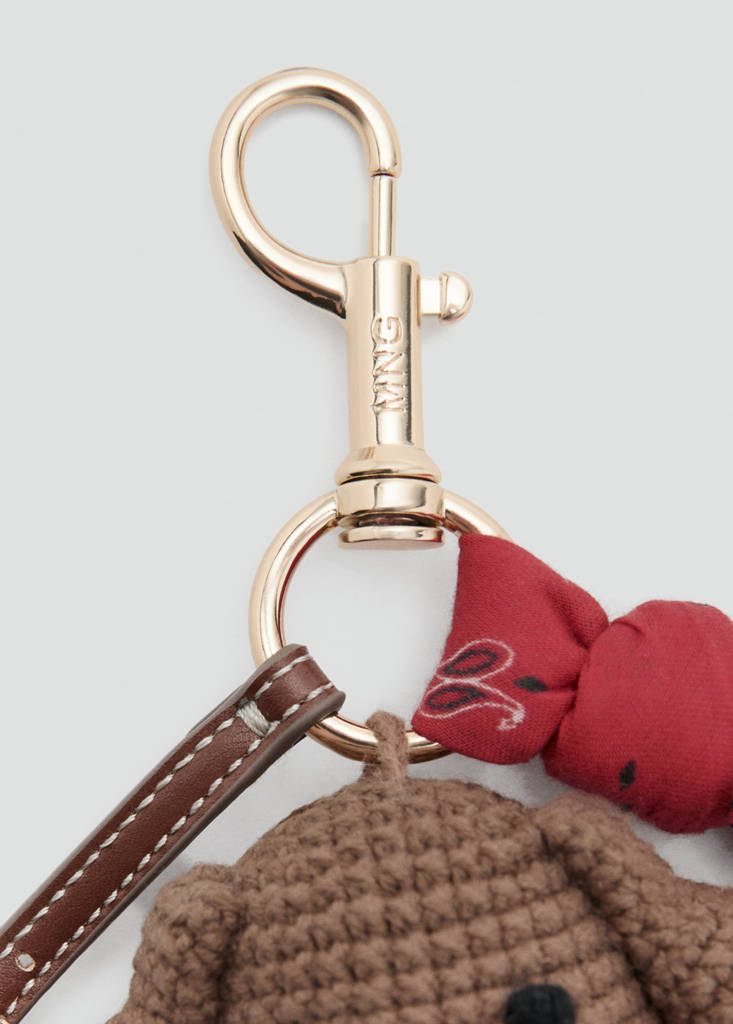 Plush keyring handkerchief — Brown