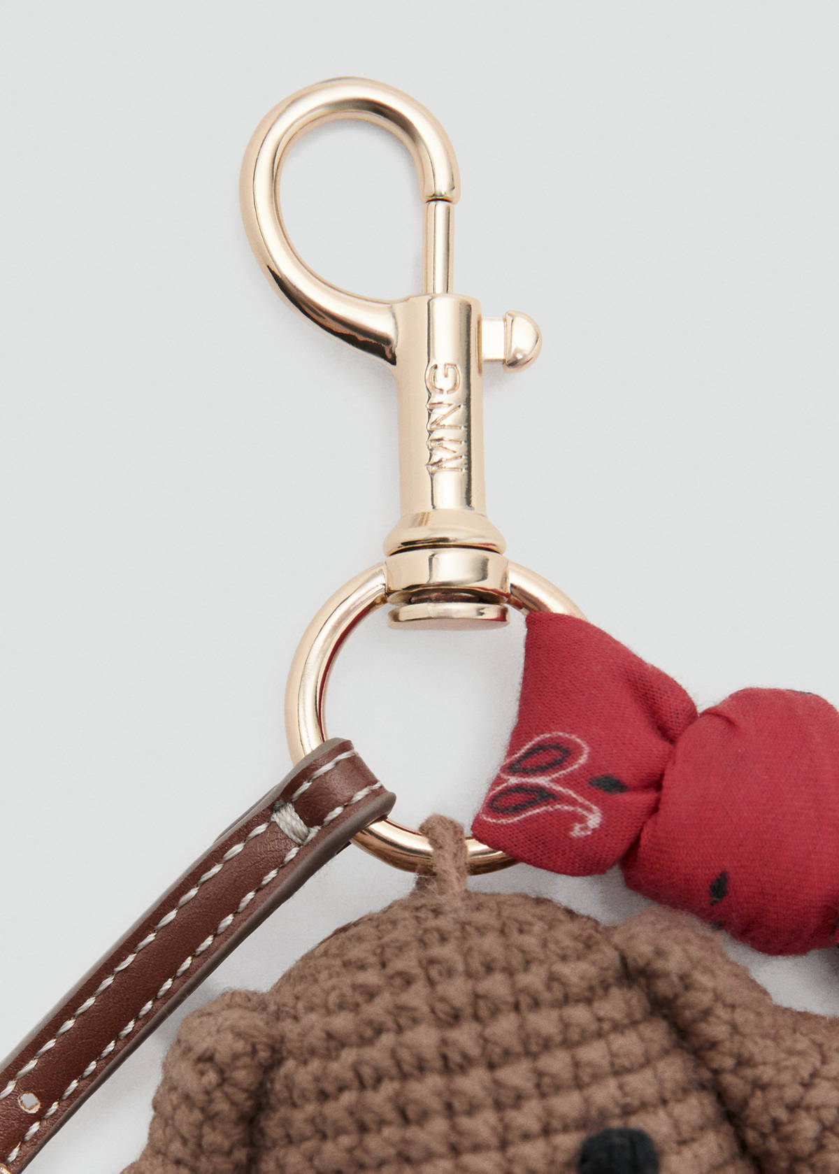 Plush keyring handkerchief — Brown