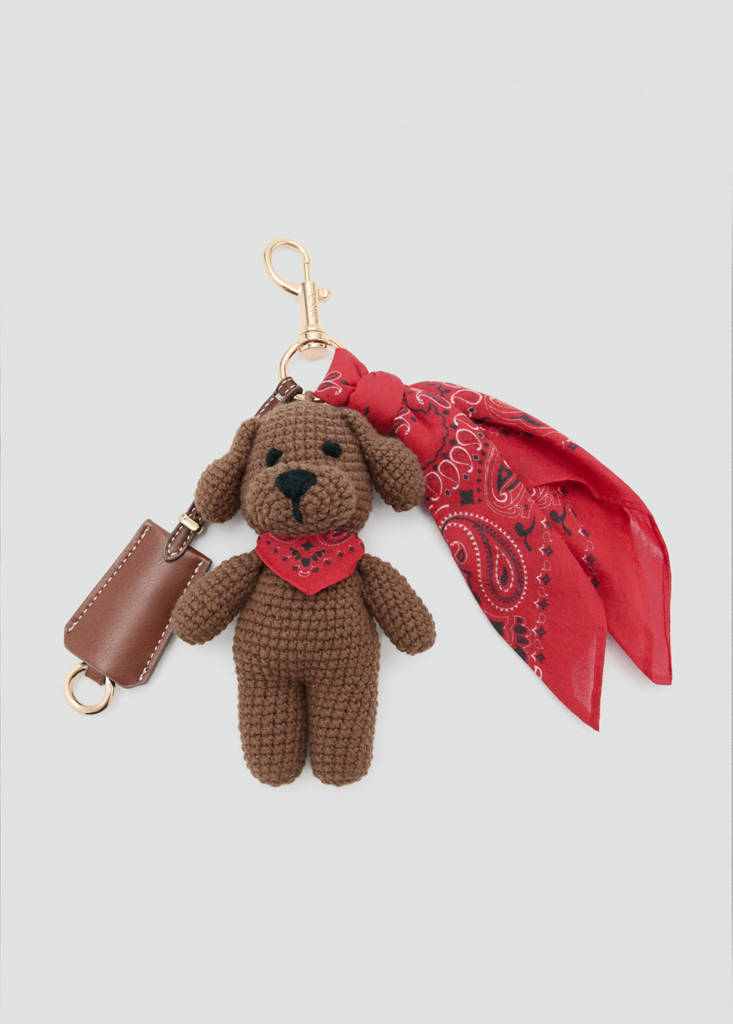 Plush keyring handkerchief — Brown