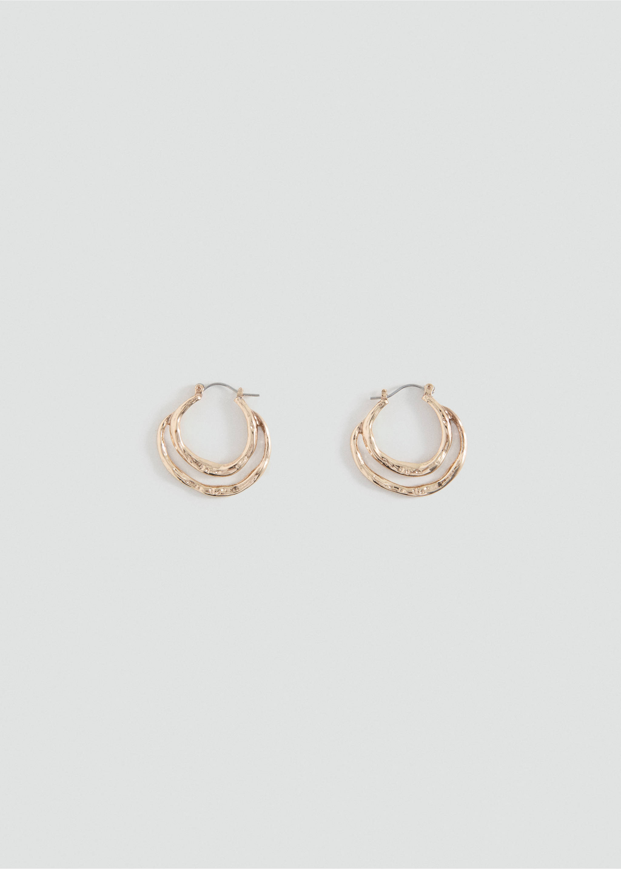 Double hoop earrings - Article without model, Gold. Ref: 37041422-00.