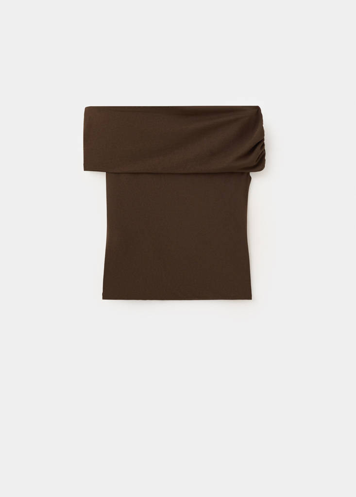 Off-shoulder top — Brown