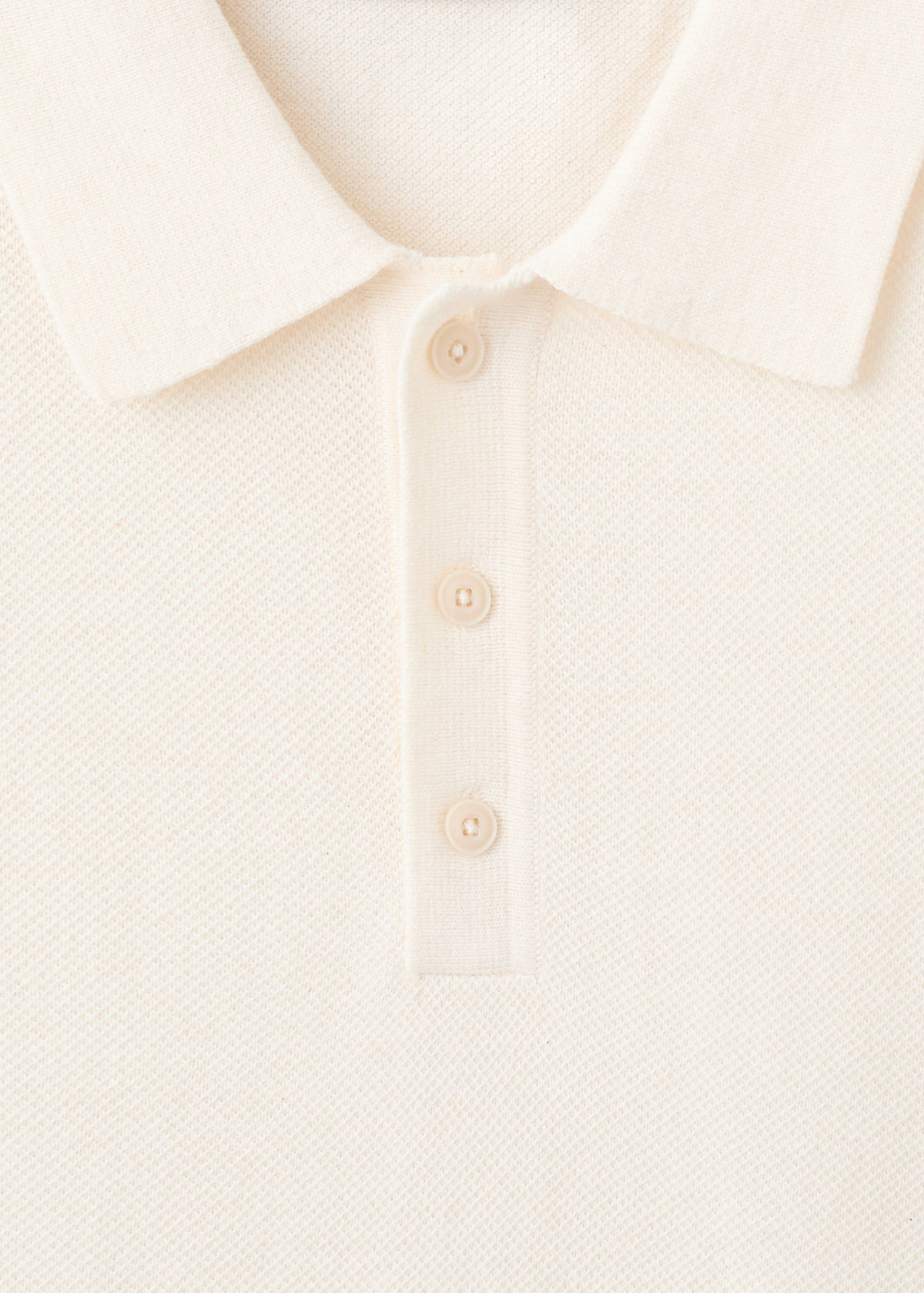 Fine knit cotton blend polo — Ivory White