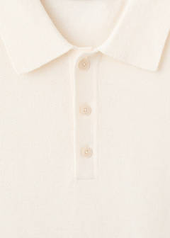 Fine knit cotton blend polo — Ivory White 8