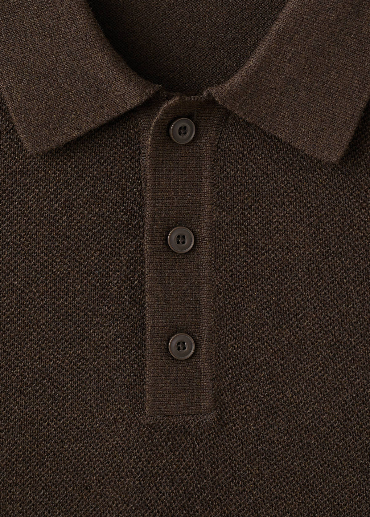 Fine knit cotton blend polo — Brown