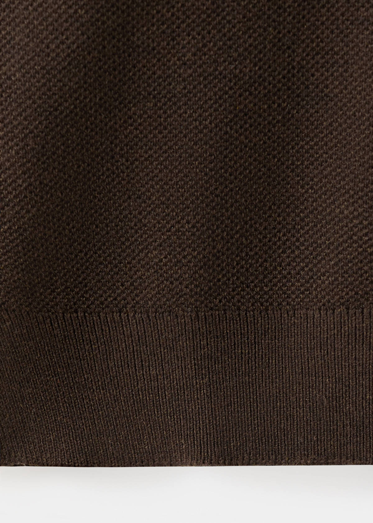 Fine knit cotton blend polo — Brown