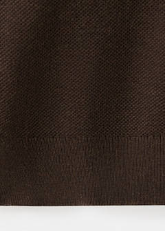 Fine knit cotton blend polo — Brown 9