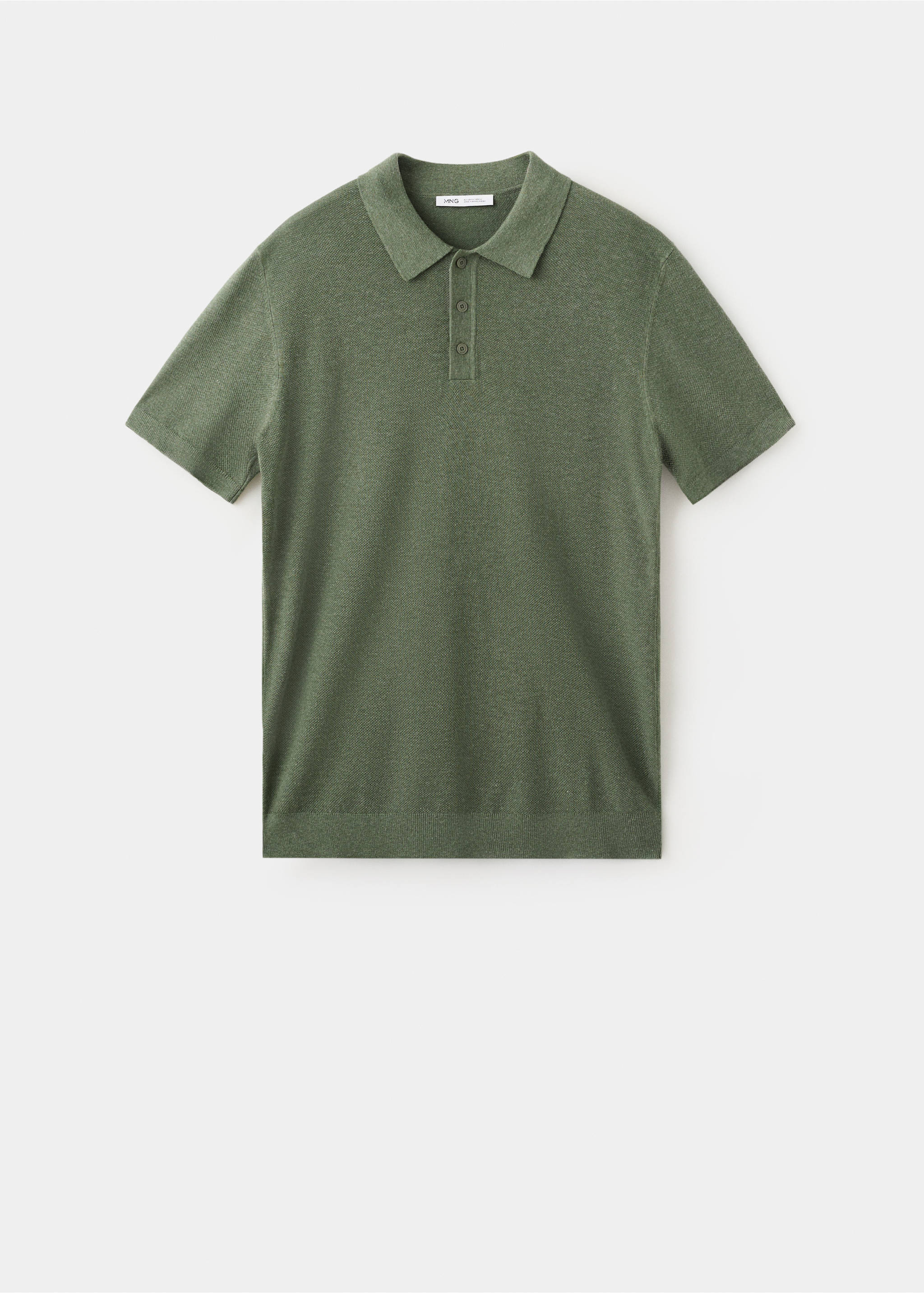 Fine-knit cotton polo shirt - Article without model, Forest Green. Ref: 37041426-00.
