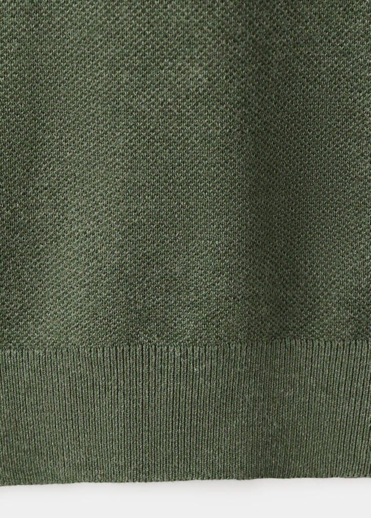 Fine knit cotton blend polo — Forest Green