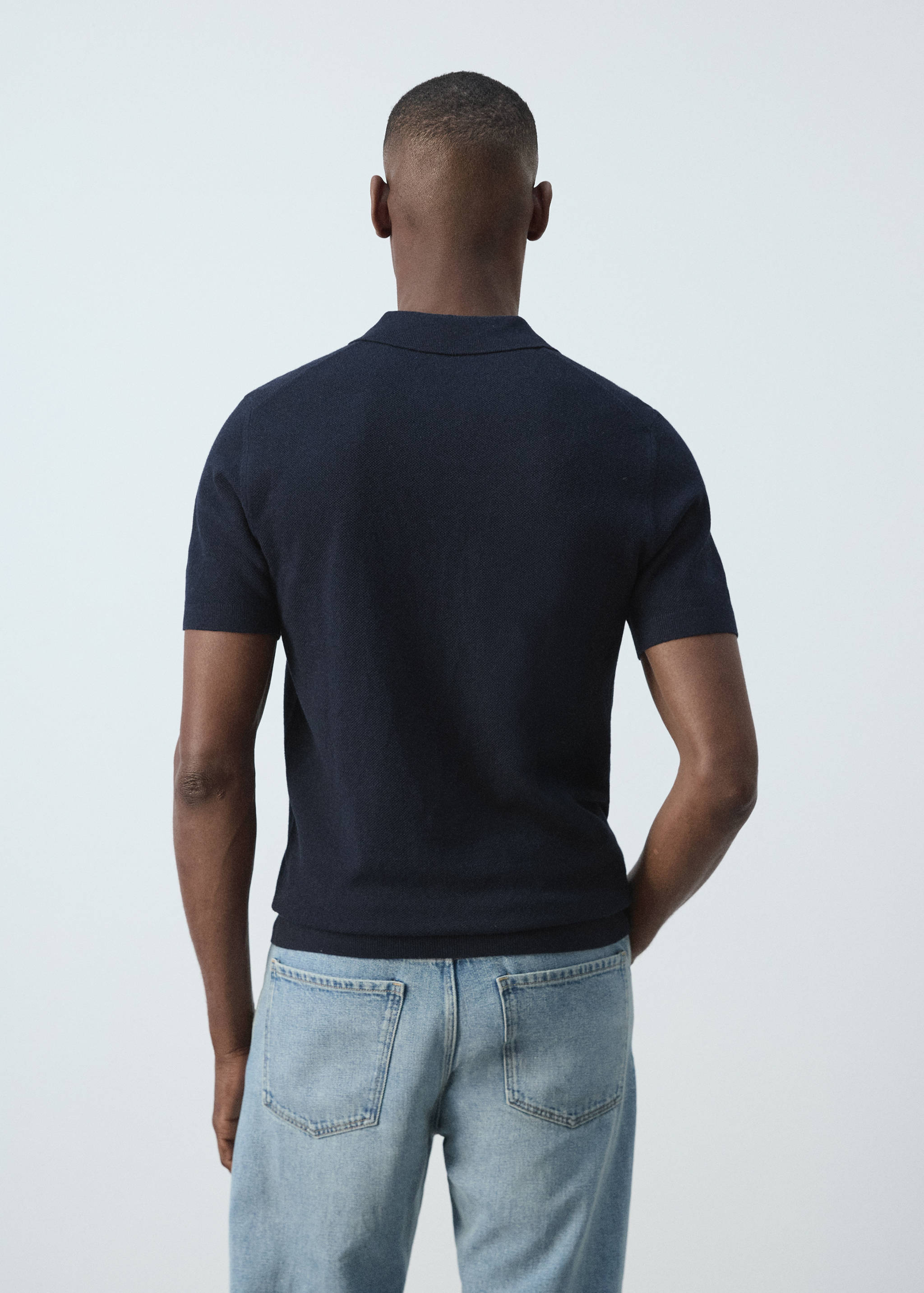 Fine-knit cotton polo shirt - Reverse of the article
