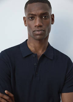 Fine knit cotton blend polo — Navy 4