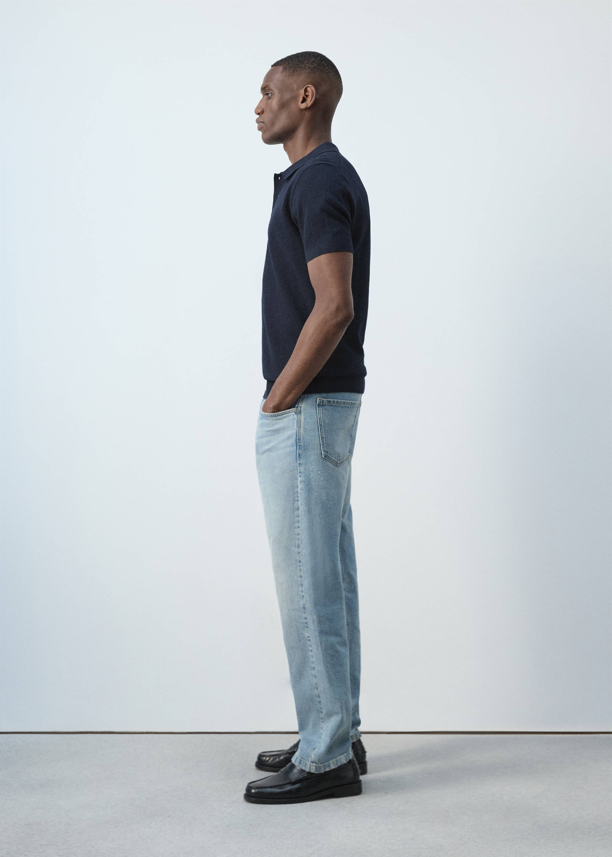 Fine-knit cotton polo shirt - Details of the article 2