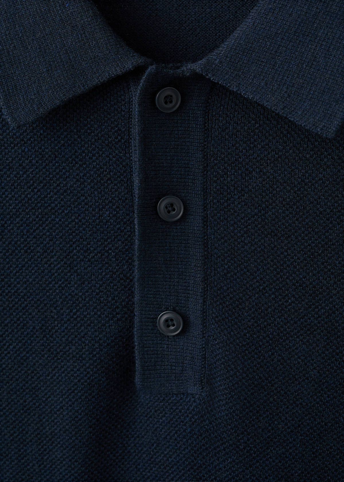 Fine knit cotton blend polo — Navy