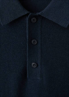 Fine knit cotton blend polo — Navy 7