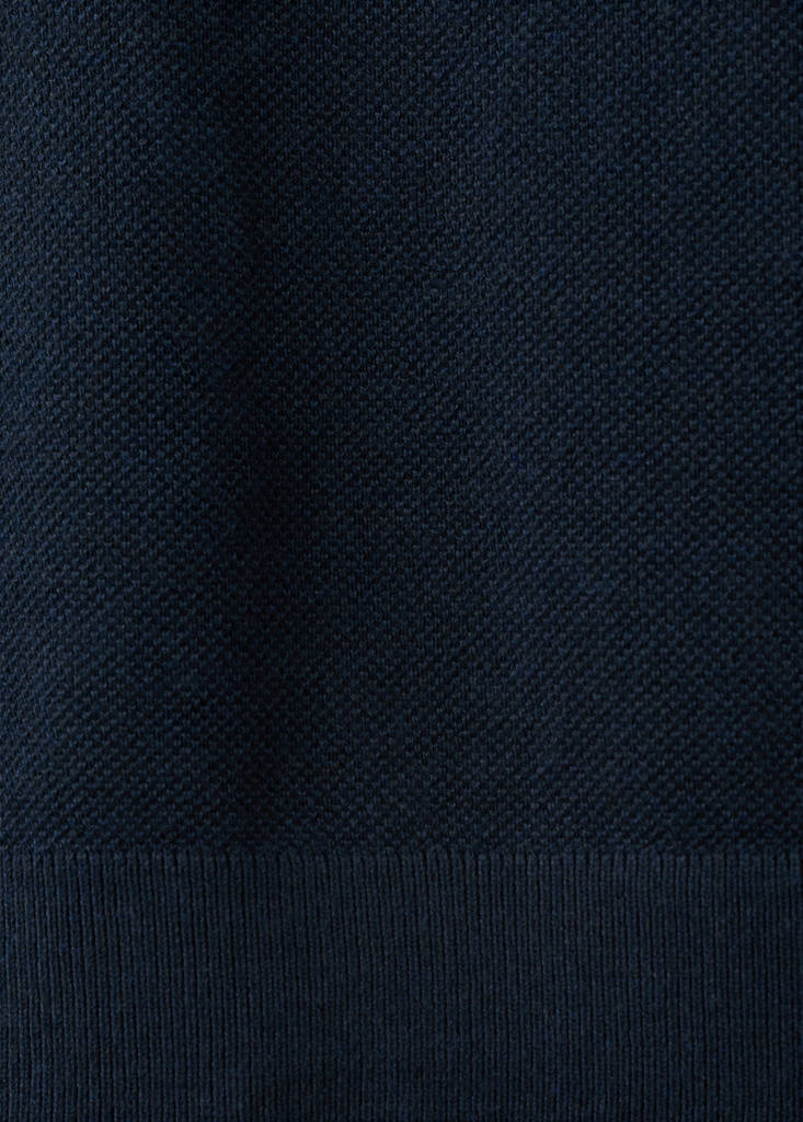 Fine knit cotton blend polo — Navy