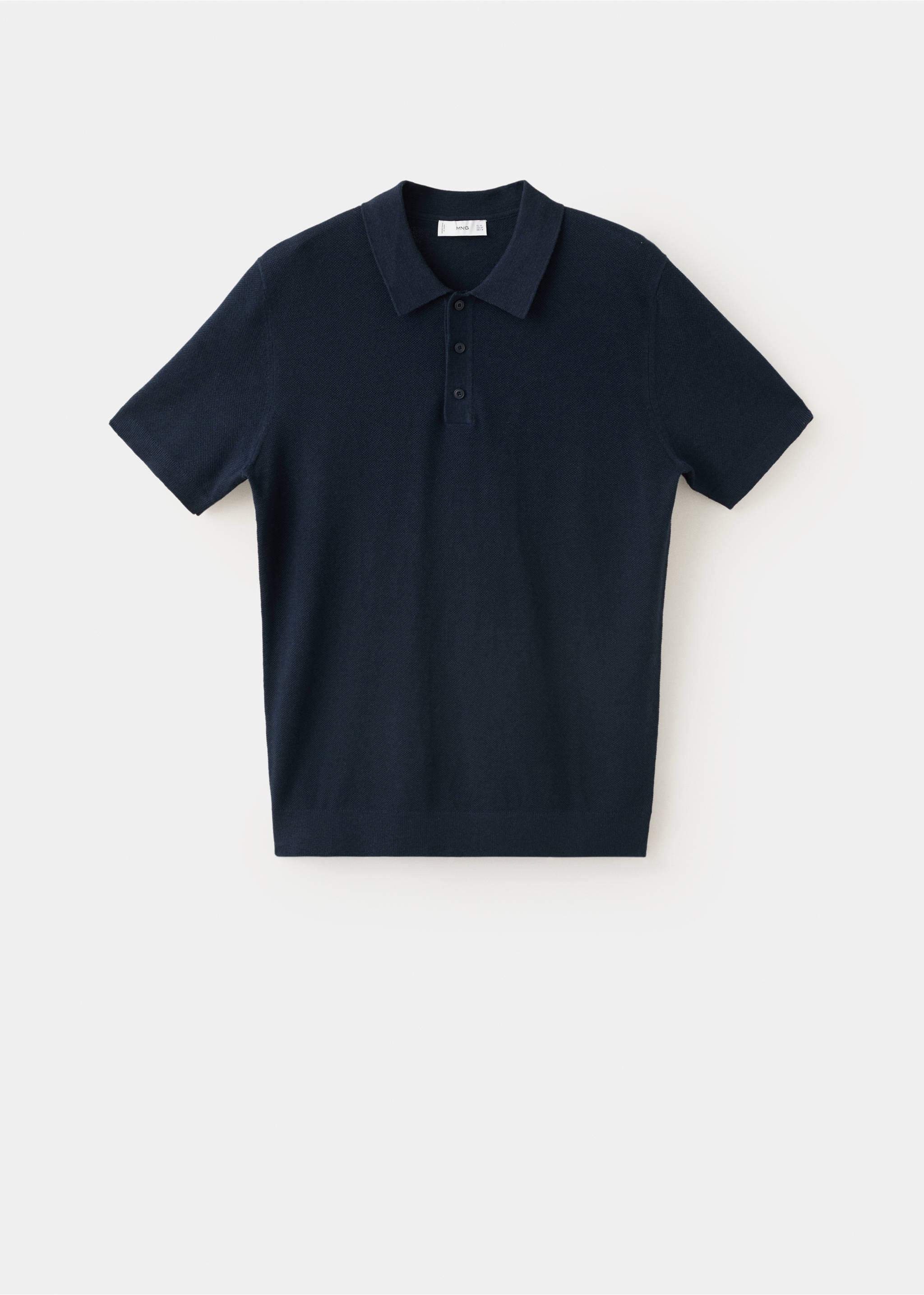 Polo maille fine coton - Article sans modèle, Bleu marine. Ref: 37041426-00.
