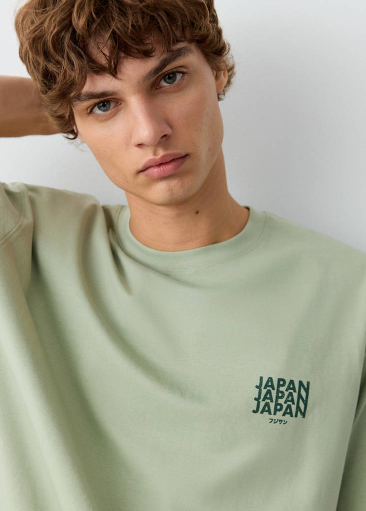 Printed cotton-blend t-shirt — Mint Green
