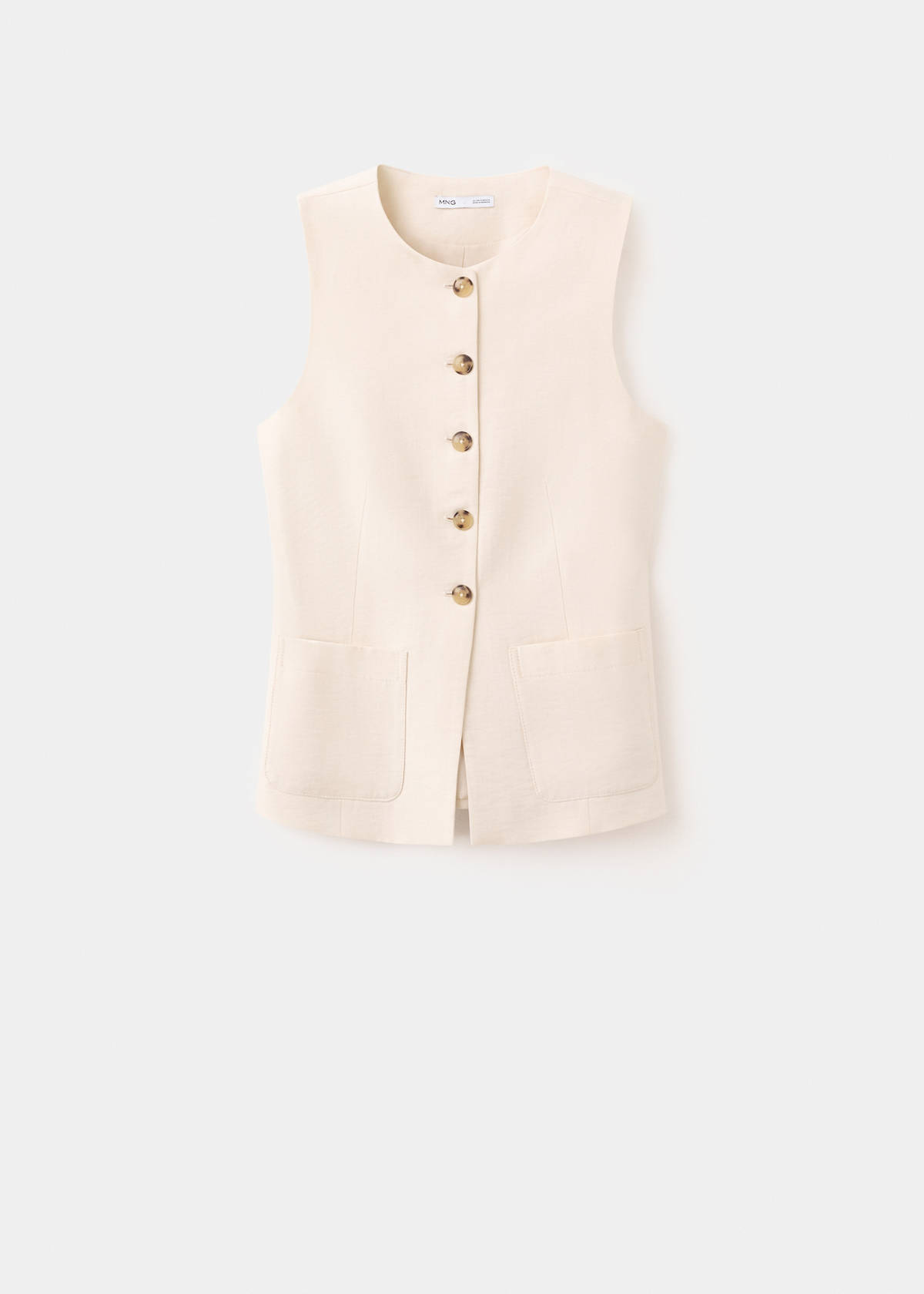Waistcoat with buttons and pockets — Ecru