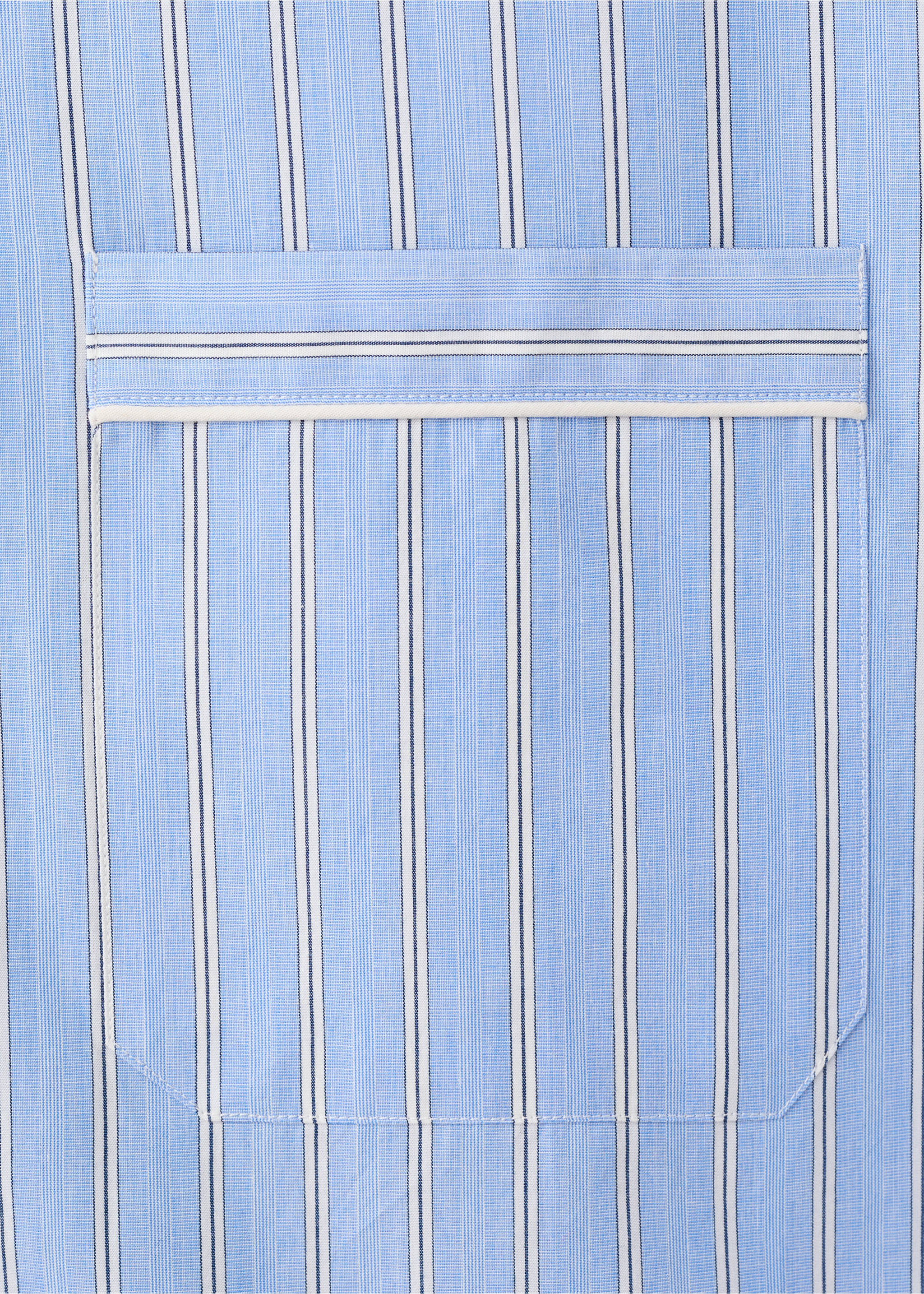 100% cotton striped shirt - Details of the article 0, Sky Blue. Ref: 37041433-00.