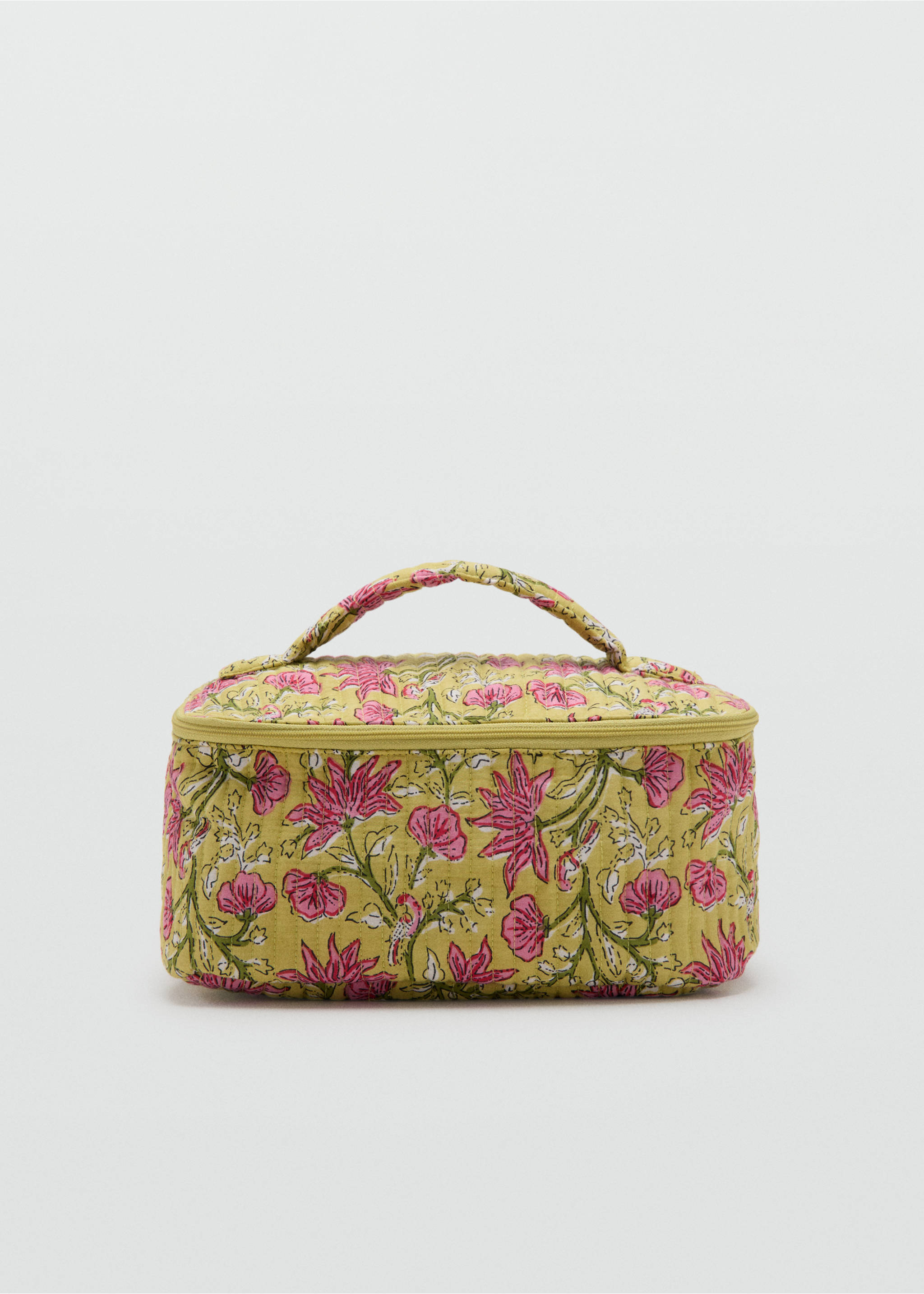 Floral-print cosmetic bag - Article without model, Green. Ref: 37041434-00.