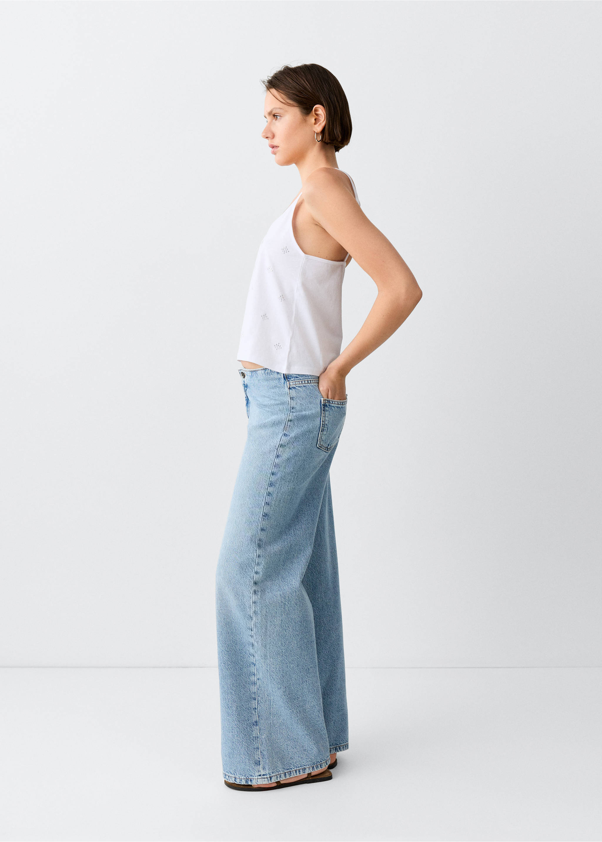 Low-waist wide-leg jeans - Medium plane, Medium Blue. Ref: 37041435-00.