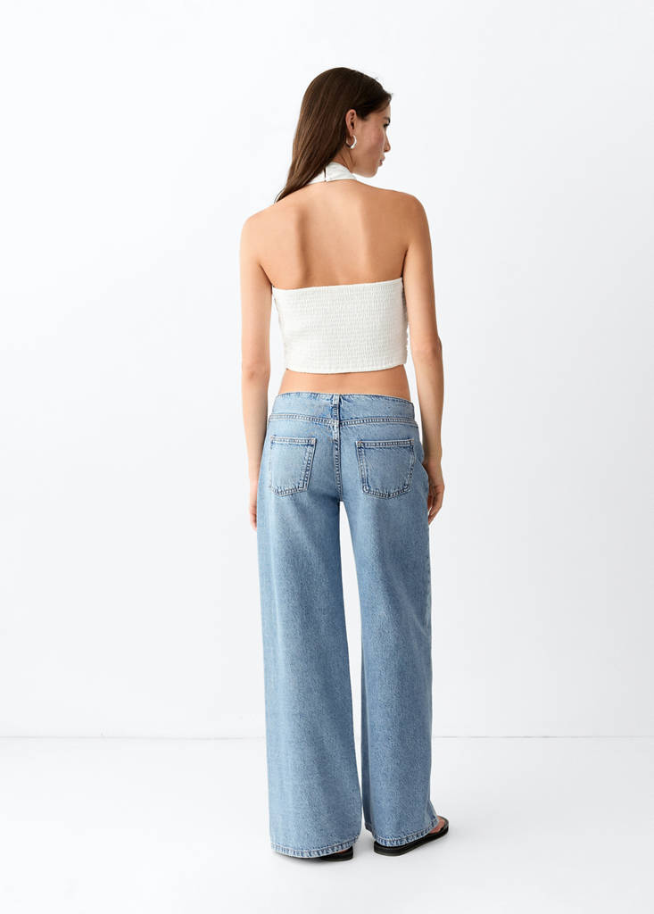 Low-waist wide-leg jeans — Medium Blue