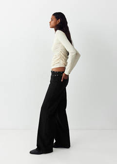 Straight-leg jeans with permanent studs — Black denim 3