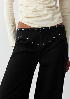 Straight-leg jeans with permanent studs — Black denim 5