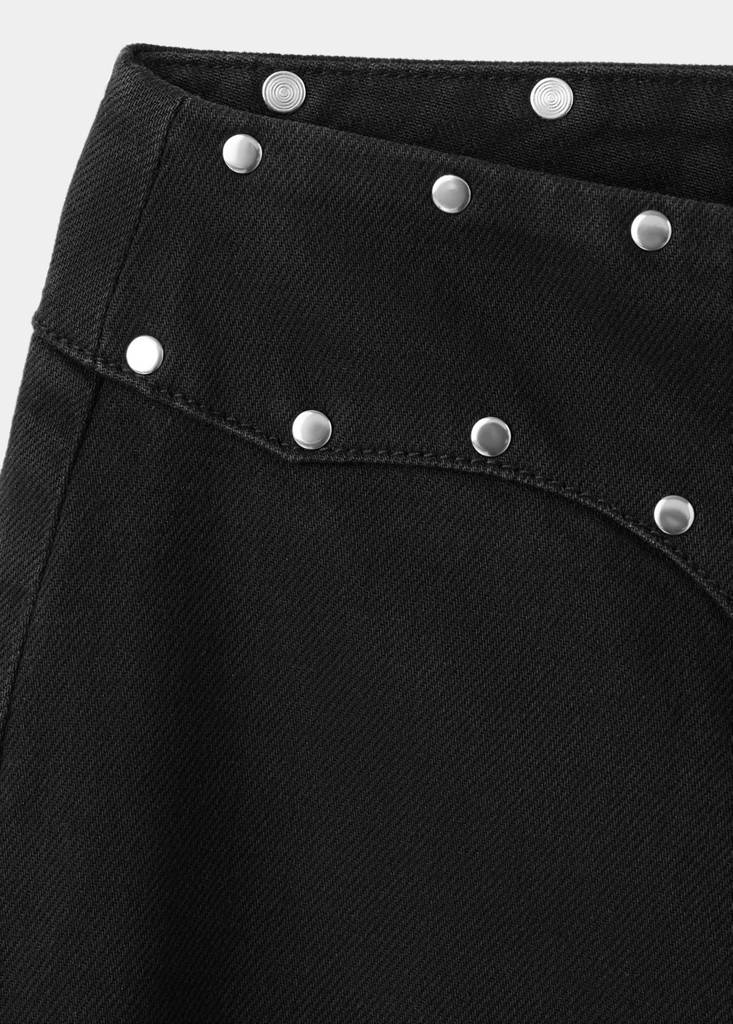 Low-waist jeans with permanent studs — Black denim