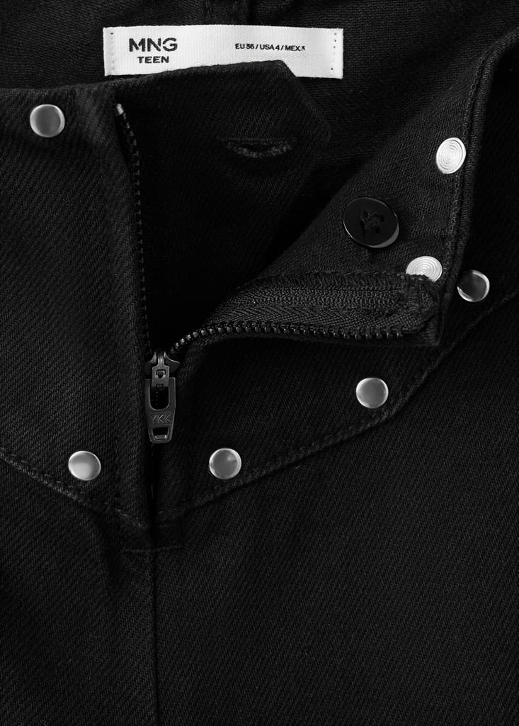 Low-waist jeans with permanent studs — Black denim