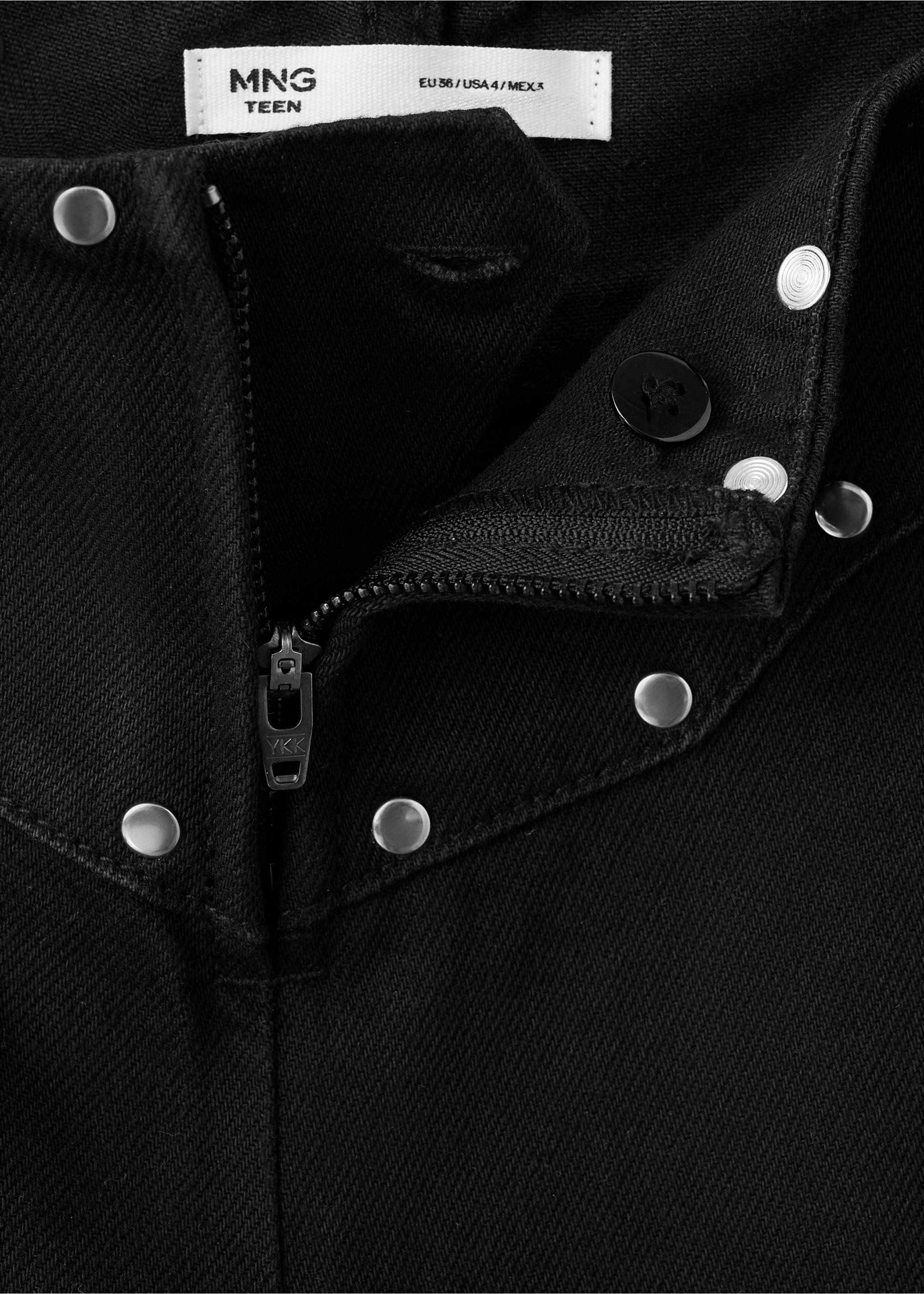 Jean taille basse à clous - Détail de l'article 0, Black denim. Ref: 37041436-00.