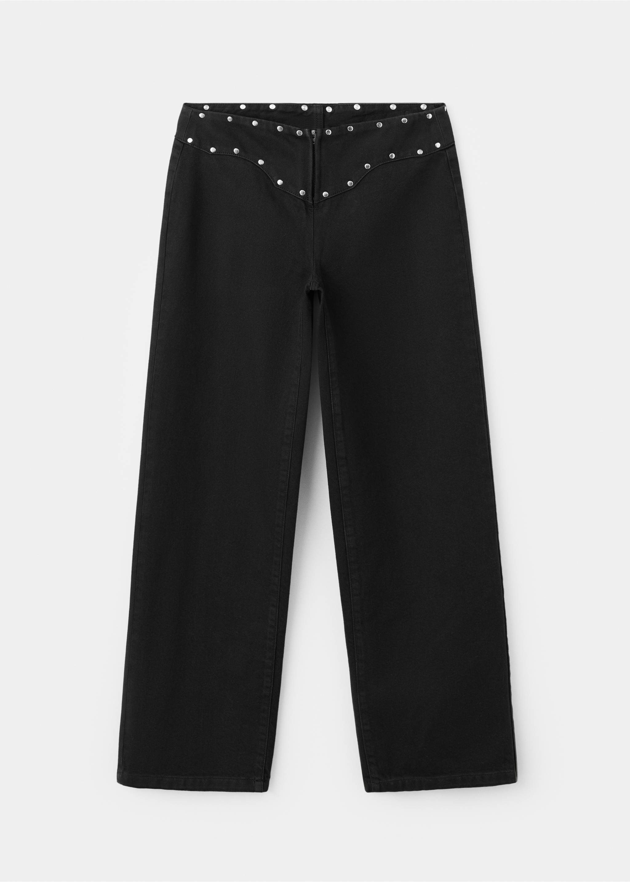 Jean taille basse à clous - Article sans modèle, Black denim. Ref: 37041436-00.