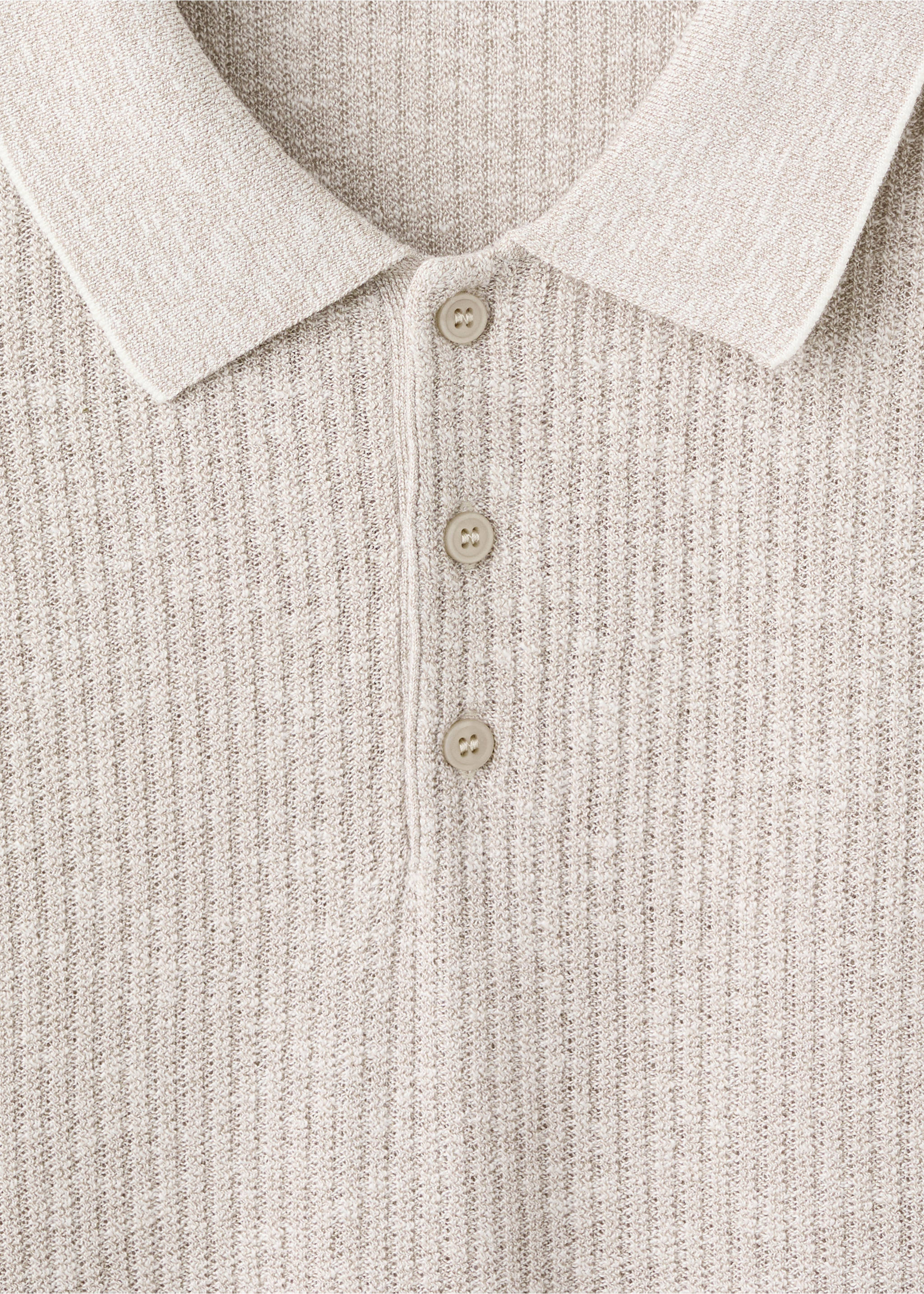 Polo mezcla lino algodón canalé - Detalle del artículo 8, Arena. Ref: 37041437-00.