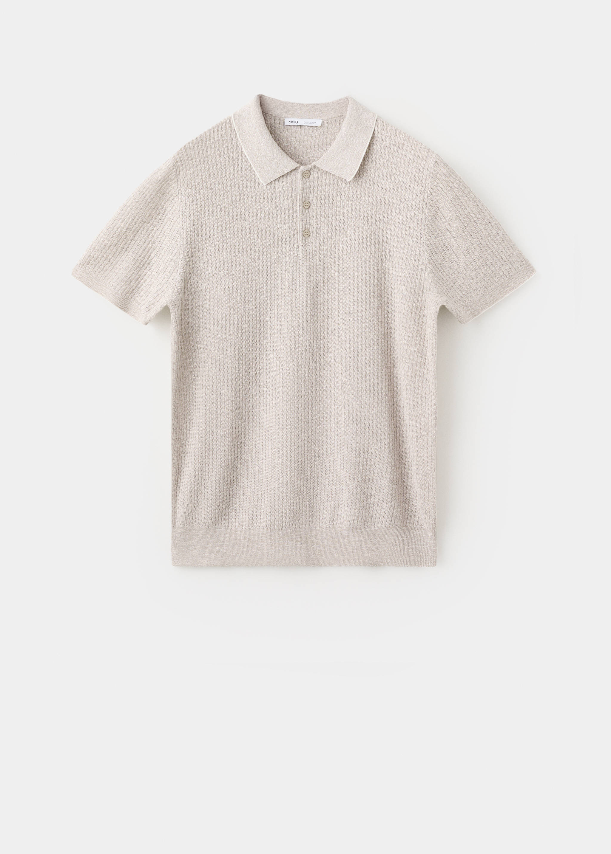 Ribbed linen-cotton blend polo - Article without model