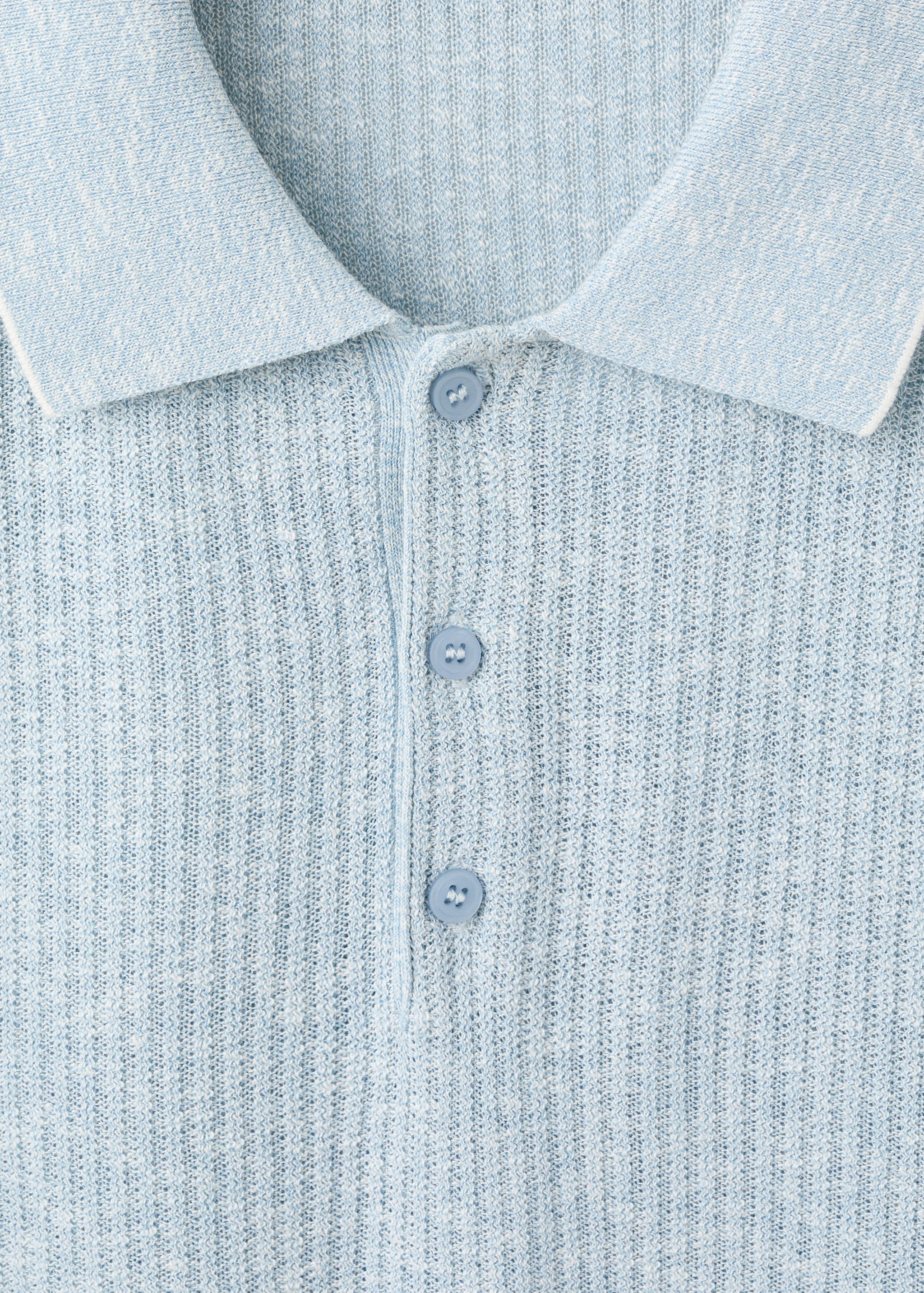 Ribbed linen-cotton blend polo - Details of the article 8