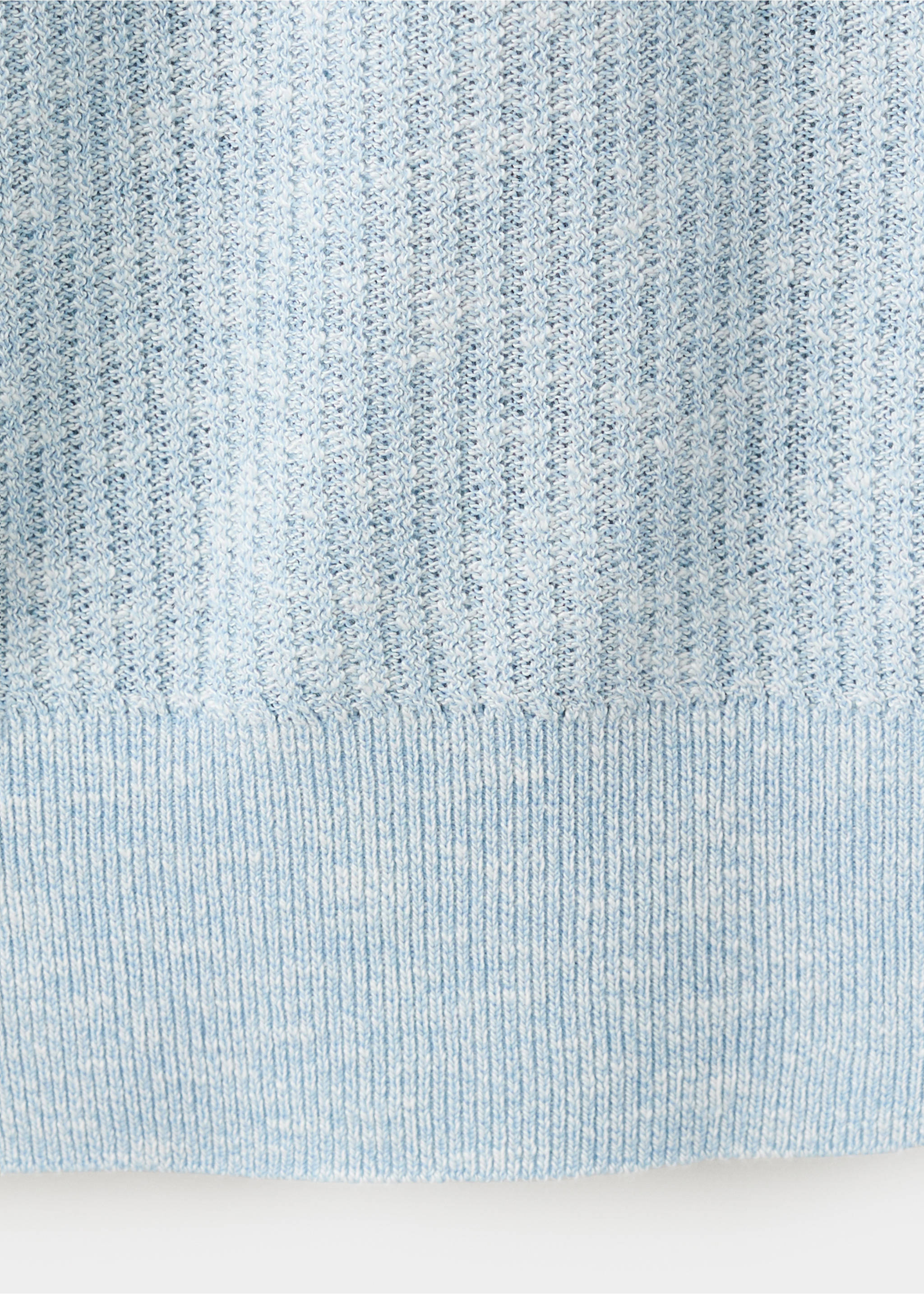 Polo mezcla lino algodón canalé - Detalle del artículo 0, Azul celeste. Ref: 37041437-00.