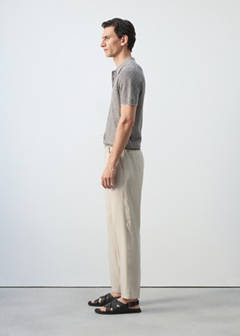 Ribbed cotton-linen blend polo — Navy 5