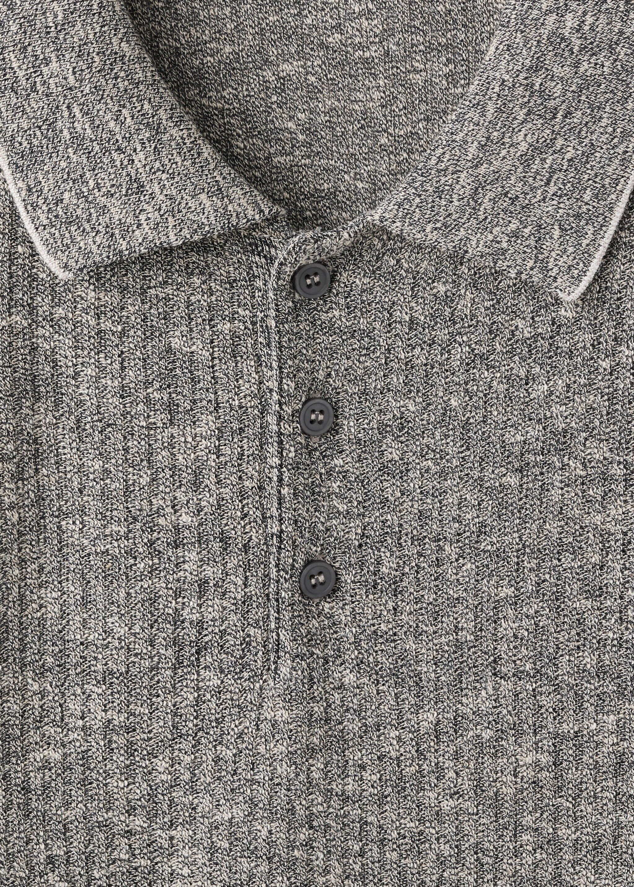 Ribbed linen-cotton blend polo - Details of the article 8