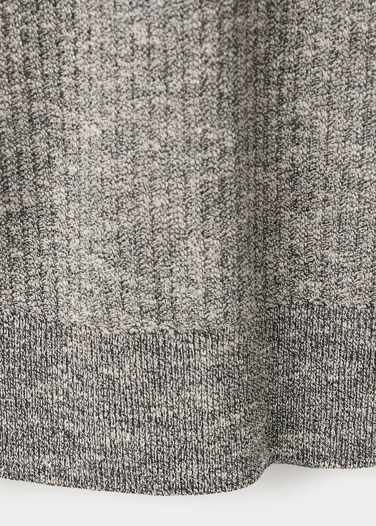 Ribbed cotton-linen blend polo — Navy