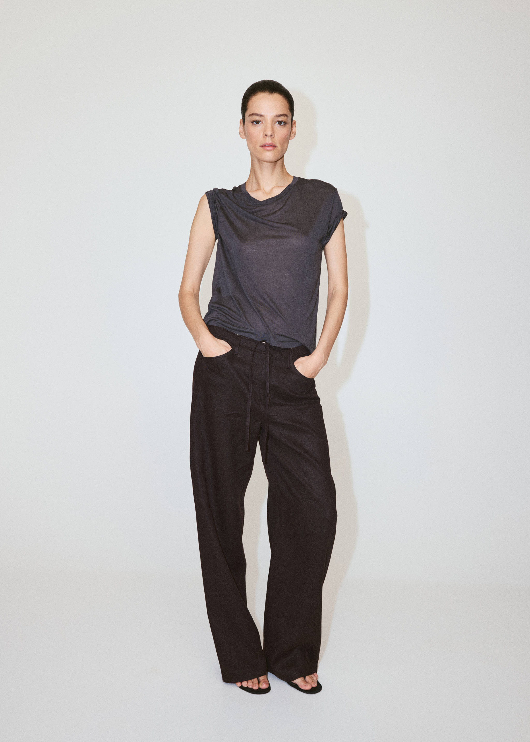 Bow linen trousers - General plane