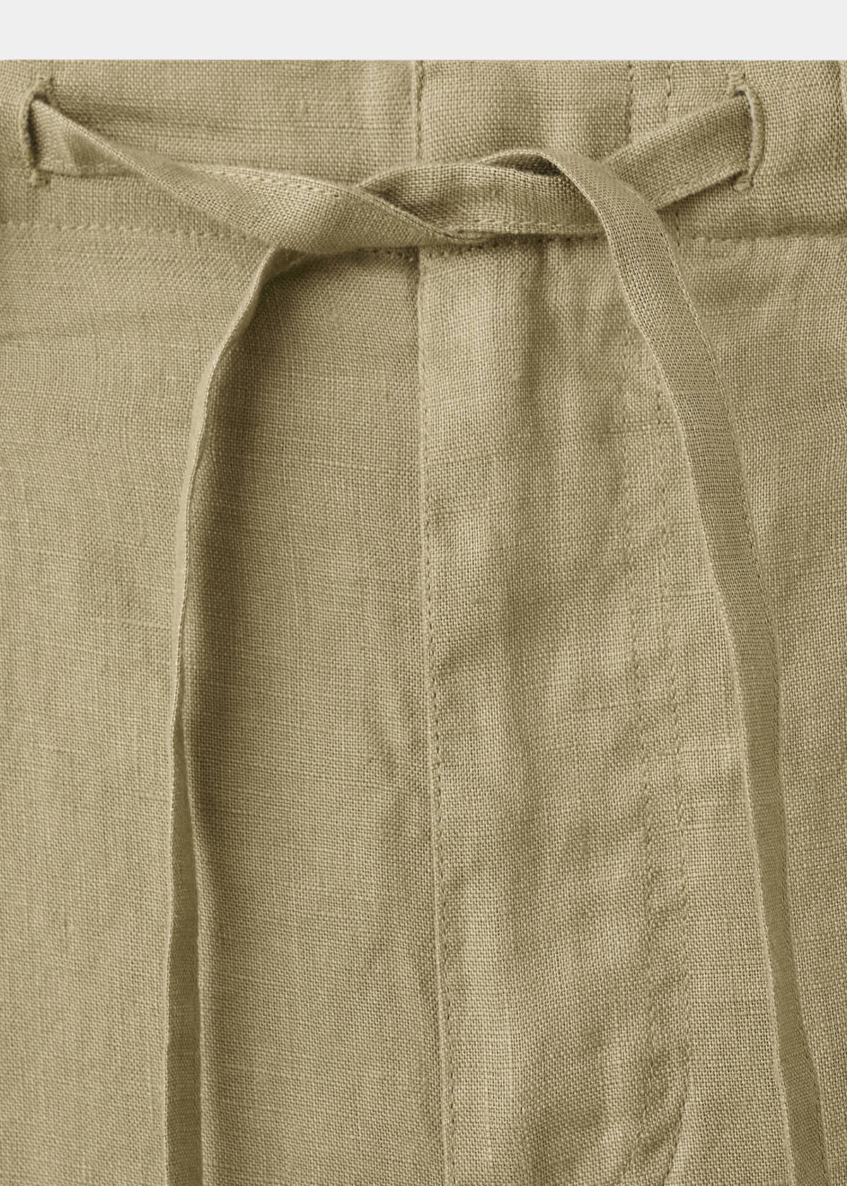 Bow linen trousers — Khaki